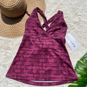 Athleta Plunge Printed Tie Dye Tankini Top